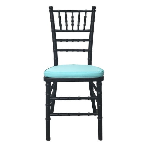 Black Tiffany Chair With Tiffany Blue Cushion