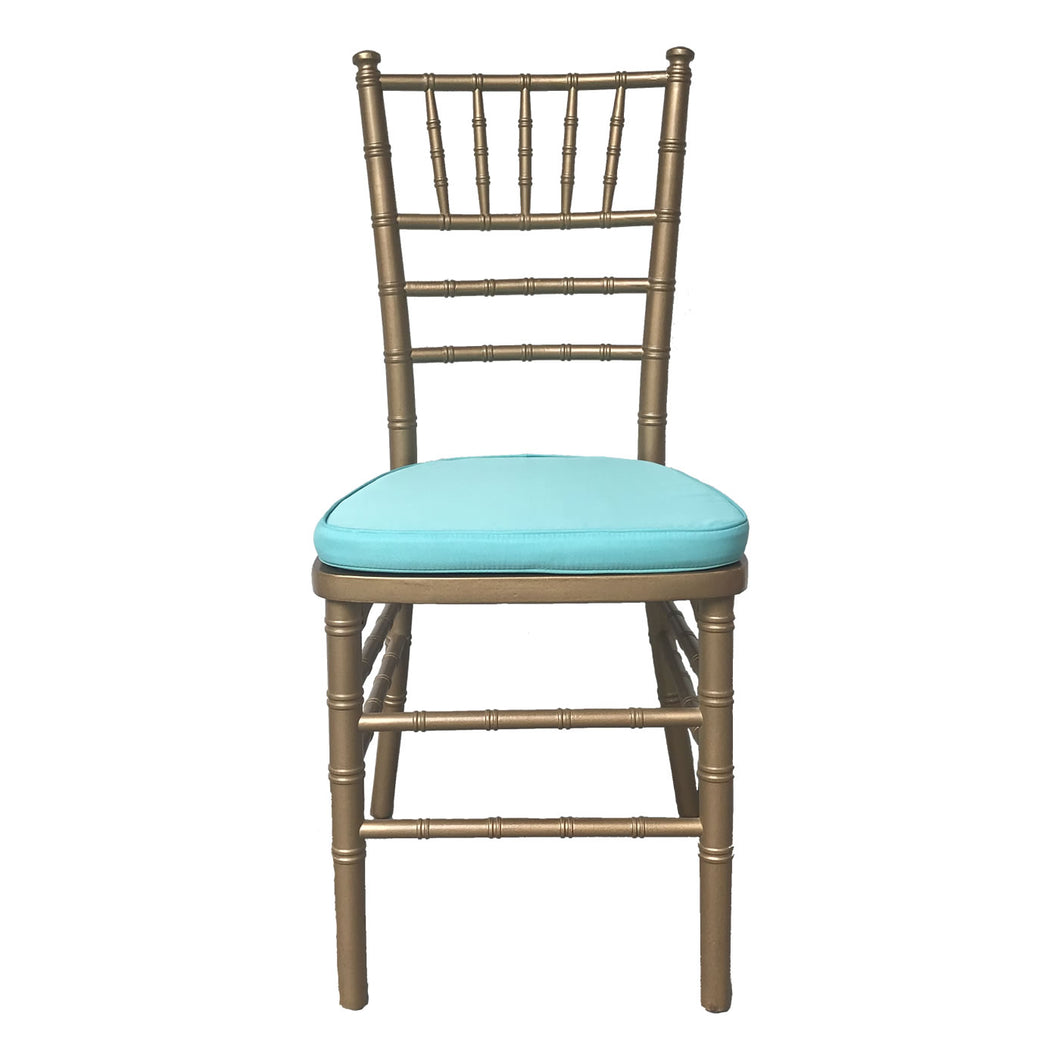 Gold Tiffany Chair With Tiffany Blue Cushion