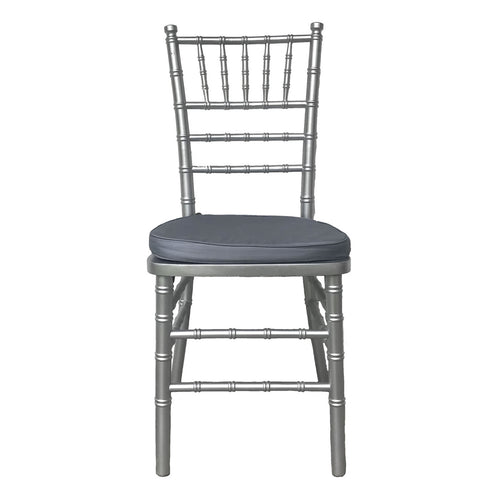 Silver Tiffany Chair With Grey Cushion