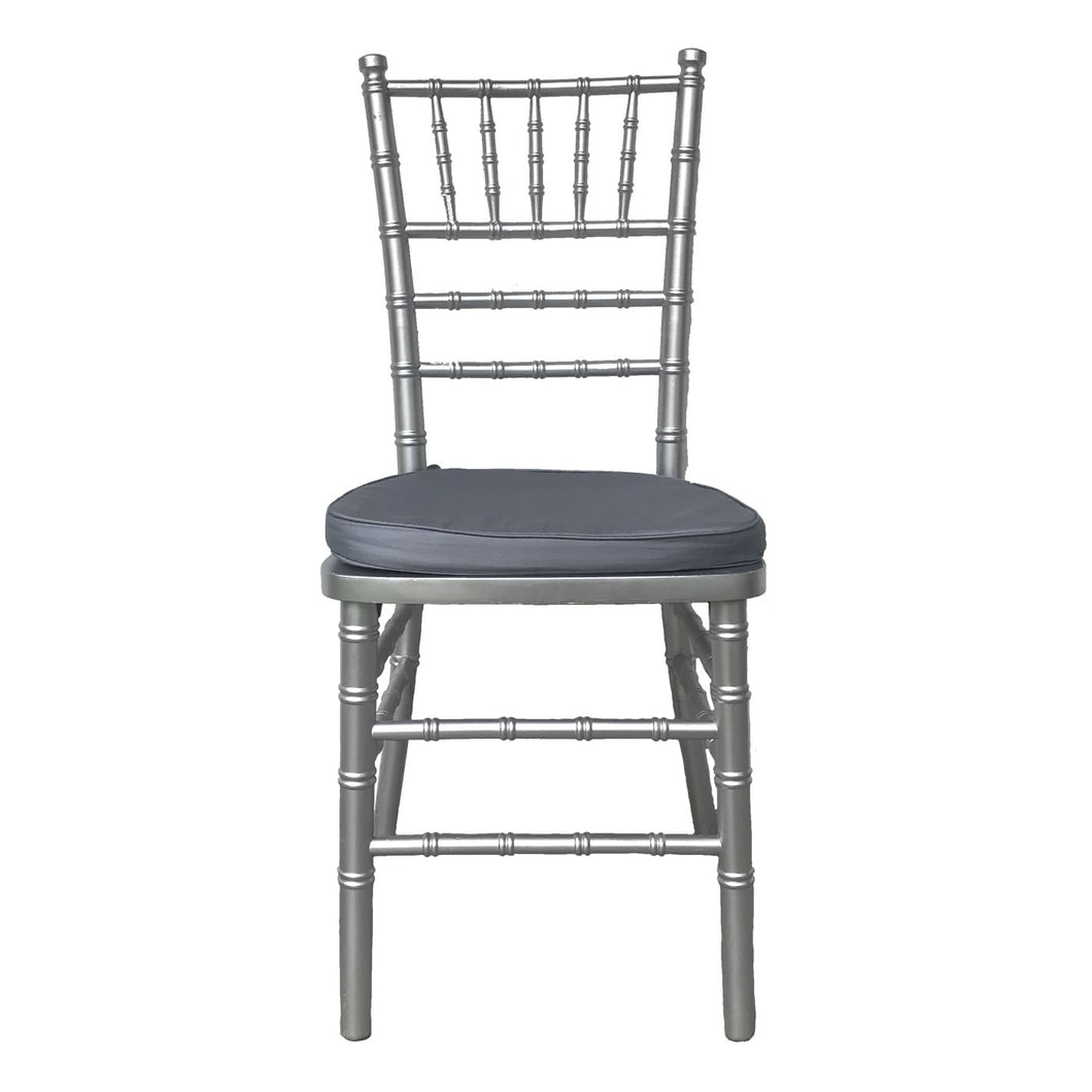 Silver Tiffany Chair With Grey Cushion