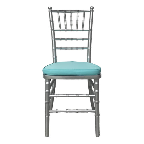 Silver Tiffany Chair With Tiffany Blue Cushion