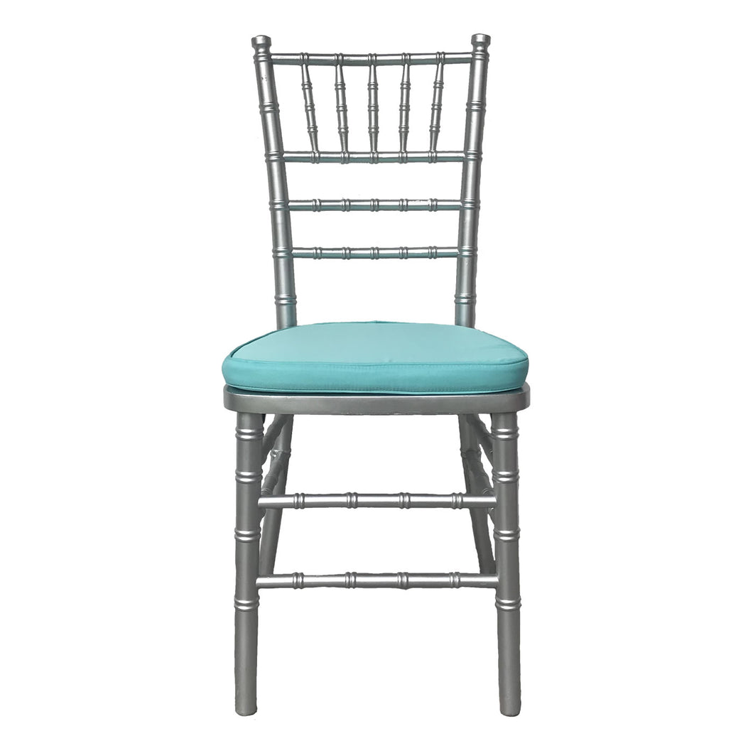 Silver Tiffany Chair With Tiffany Blue Cushion