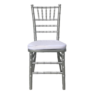 Silver Tiffany Chair With White Cushion