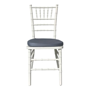 White Tiffany Chair With Grey Cushion