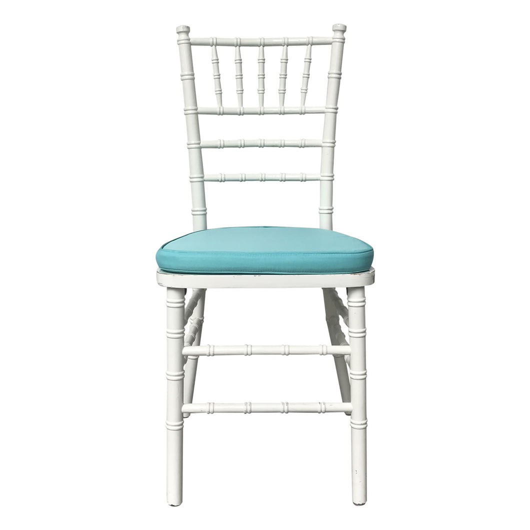 White Tiffany Chair With Tiffany Blue Cushion